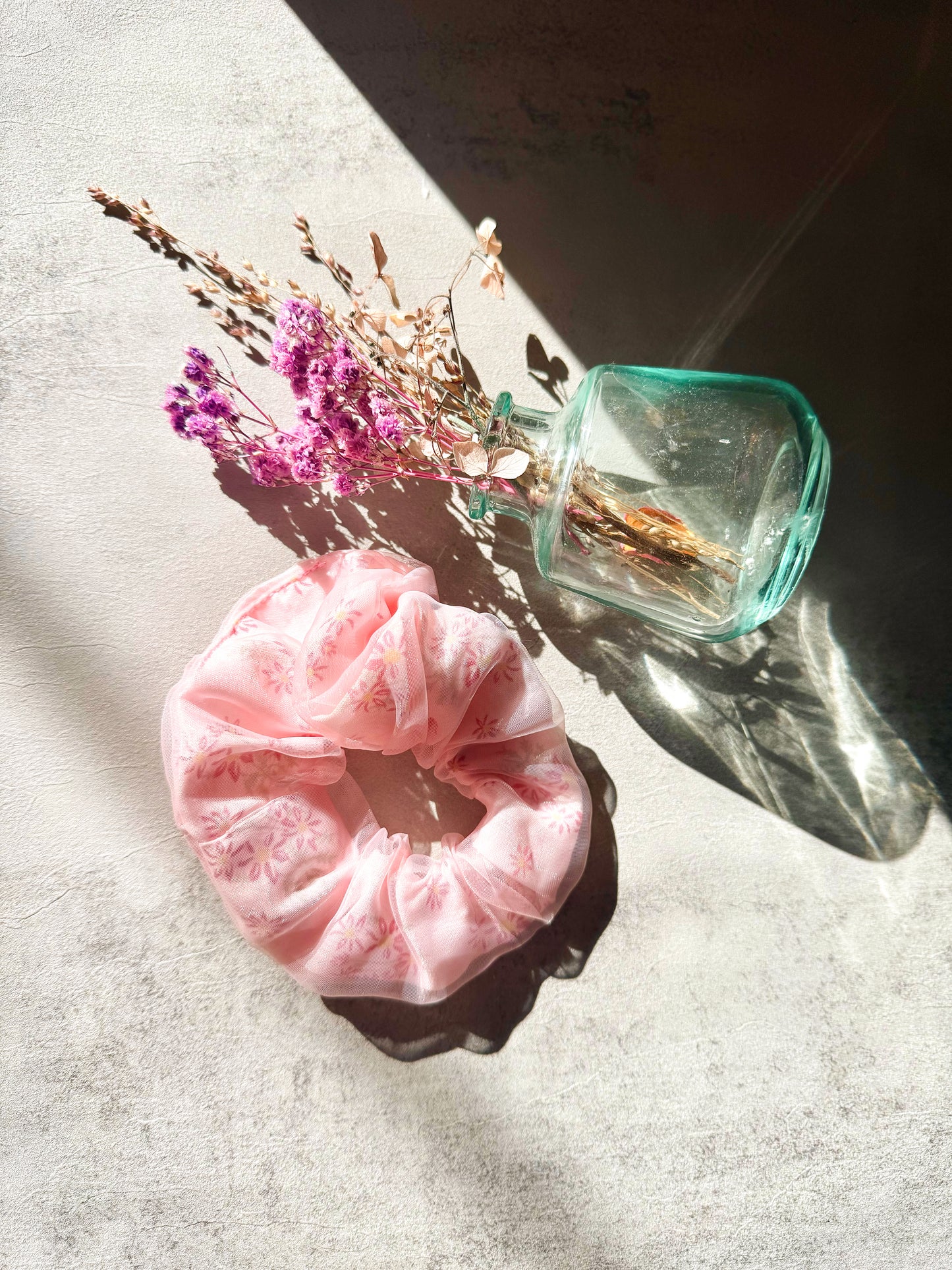 Sheer Floral Scrunchie