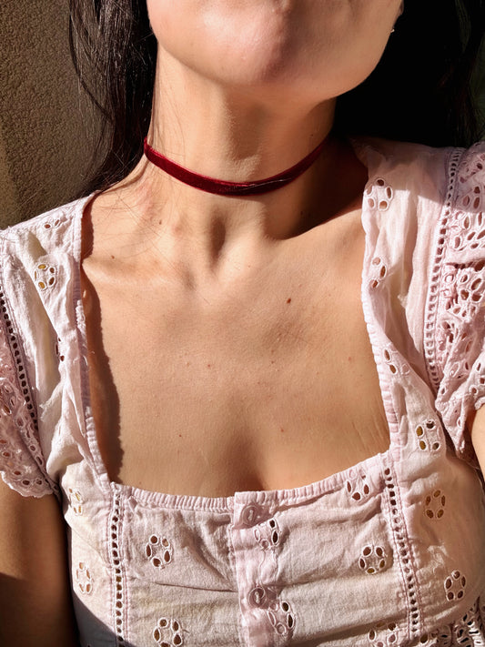 Velvet Burgundy Choker