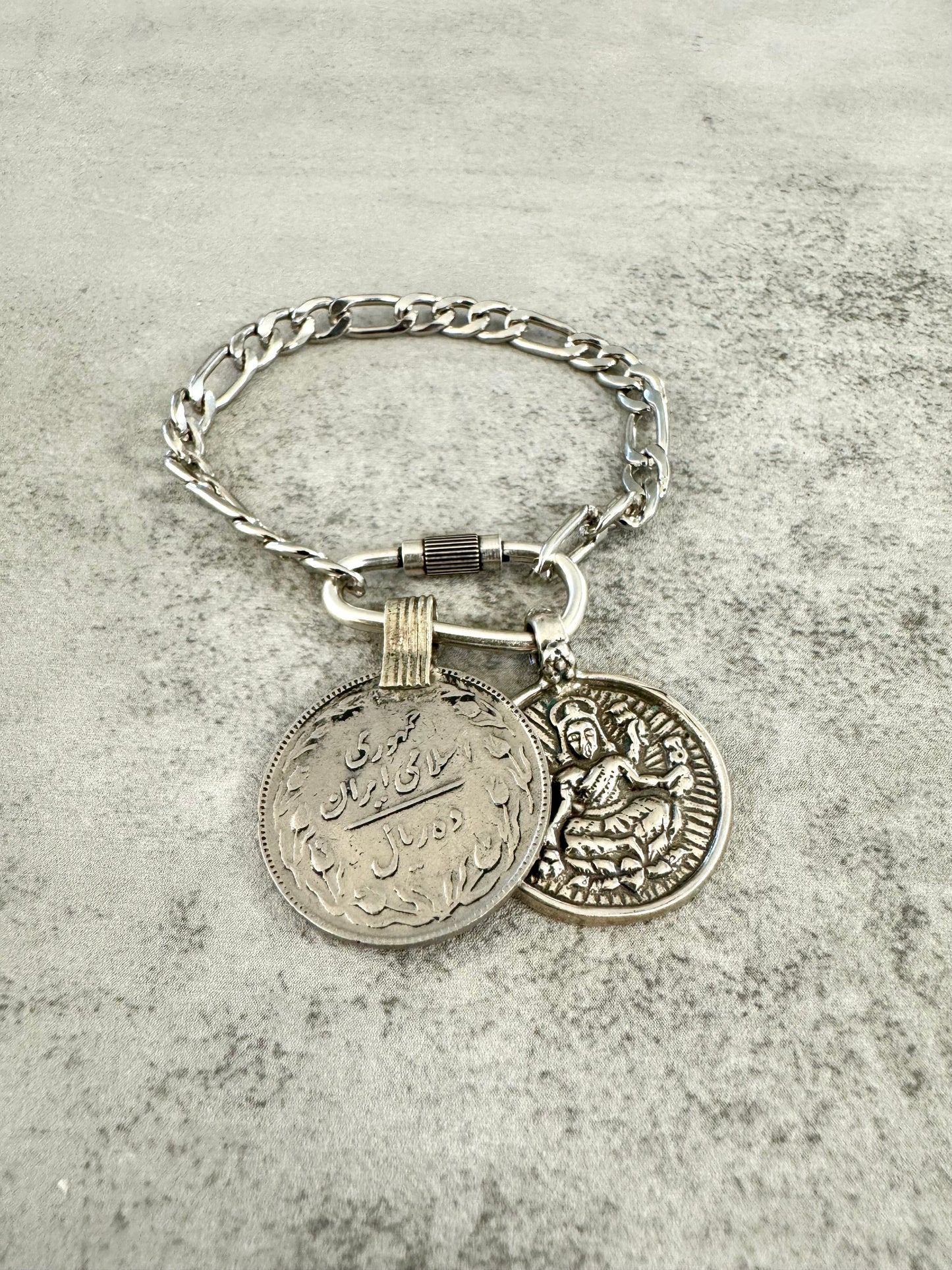 Silver Medallion Charm Bracelet