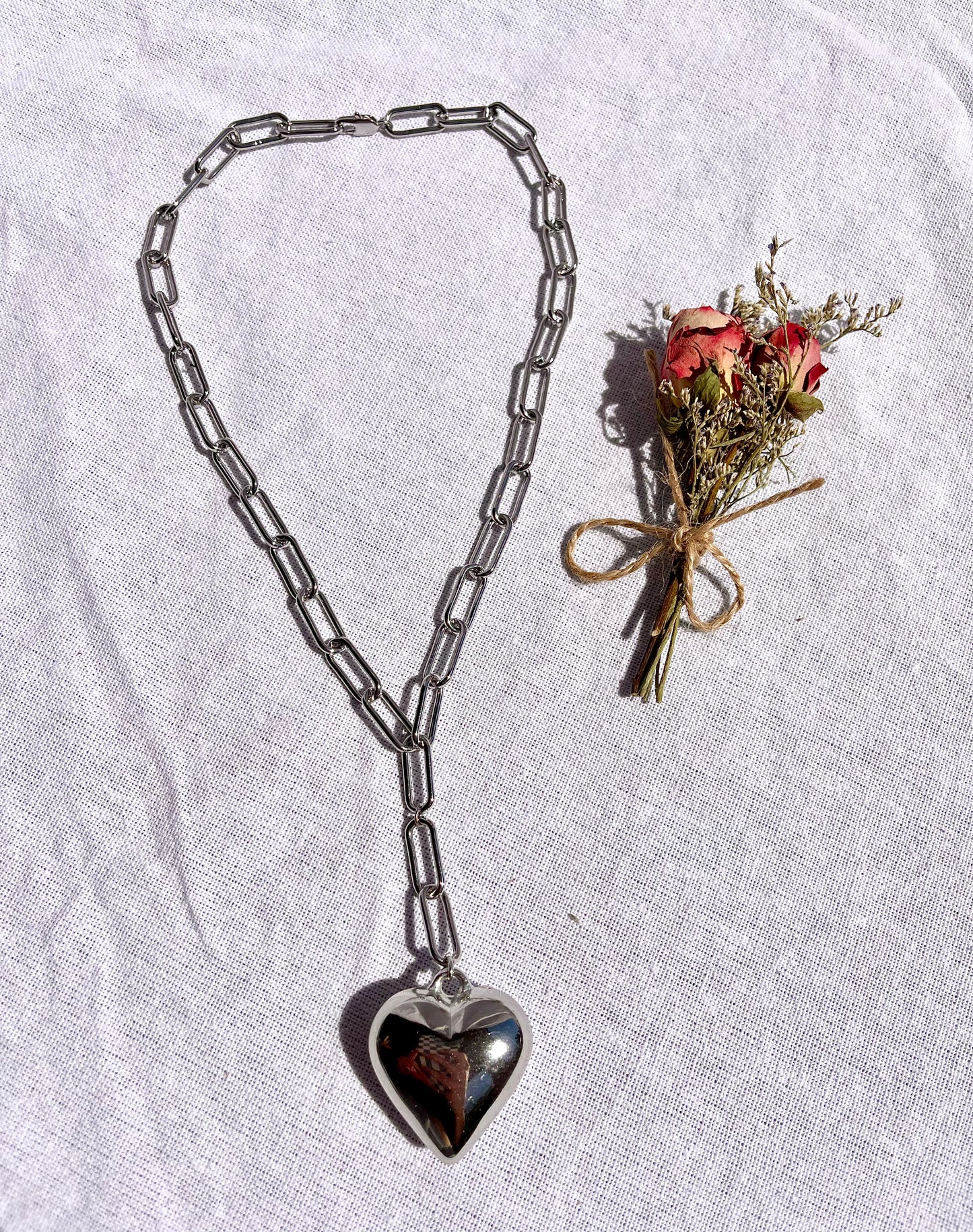 Bubble Heart Drop Necklace