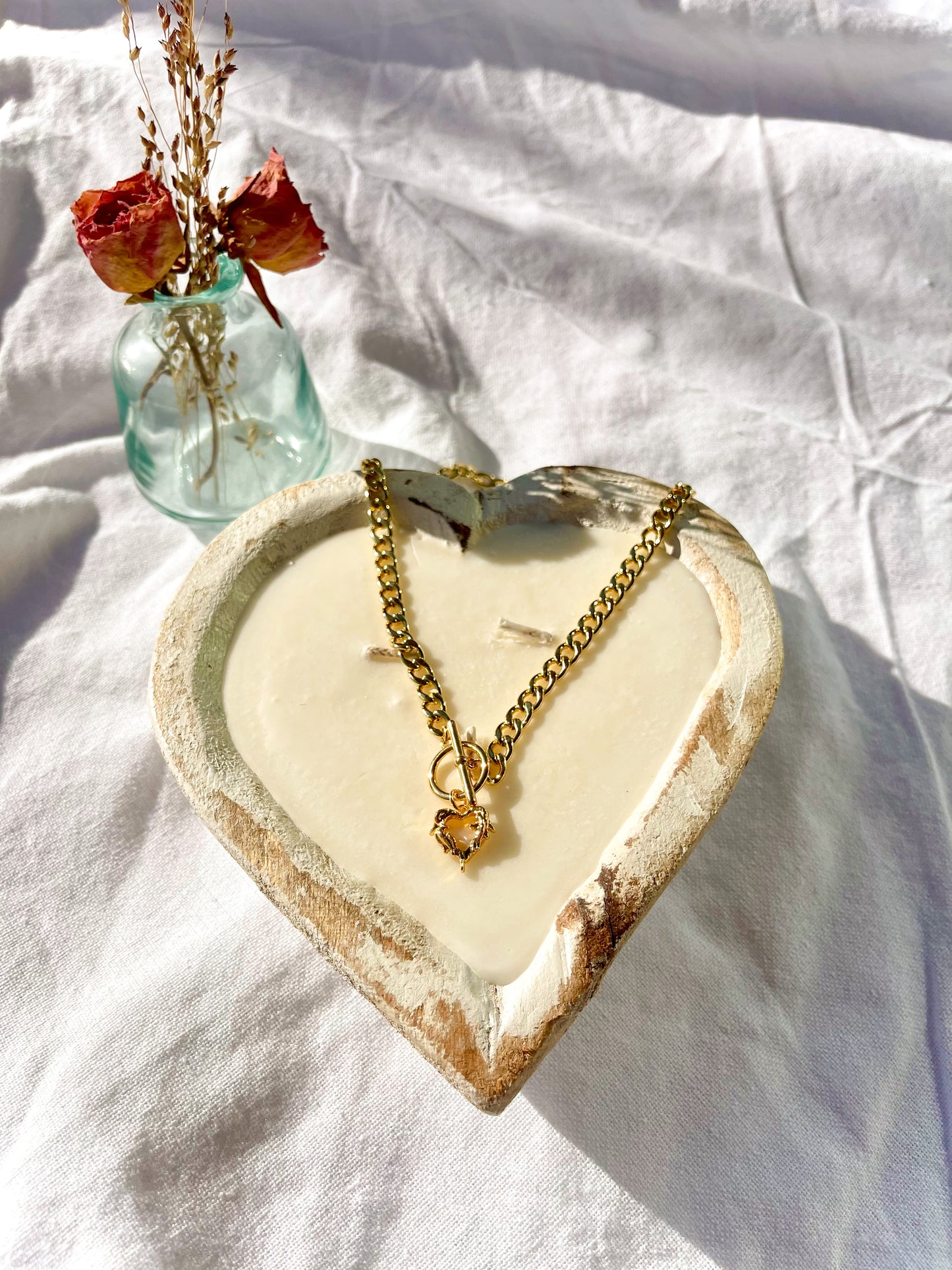 Drippy Heart Toggle Necklace