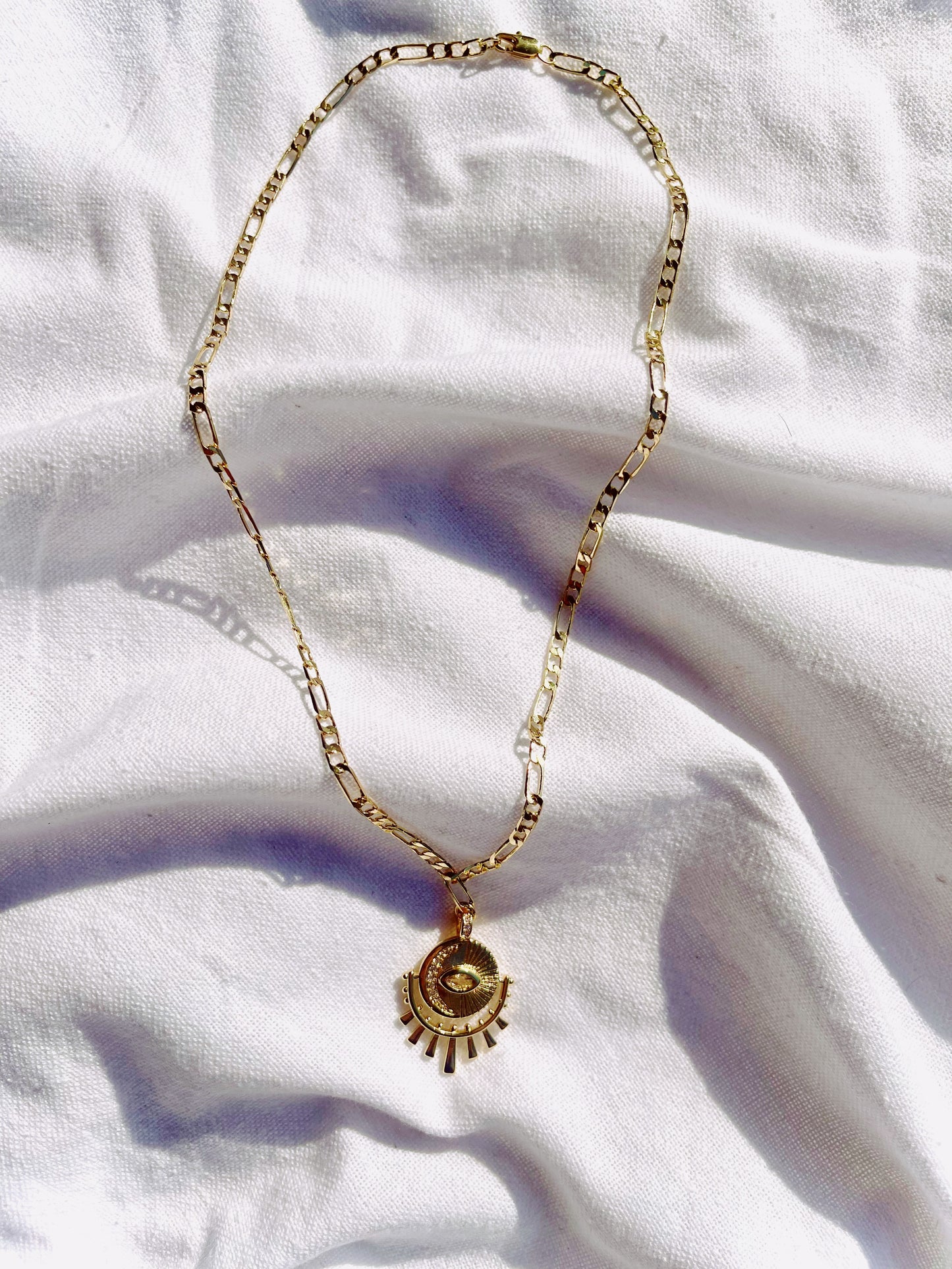 Moon Starburst Evil Eye Necklace