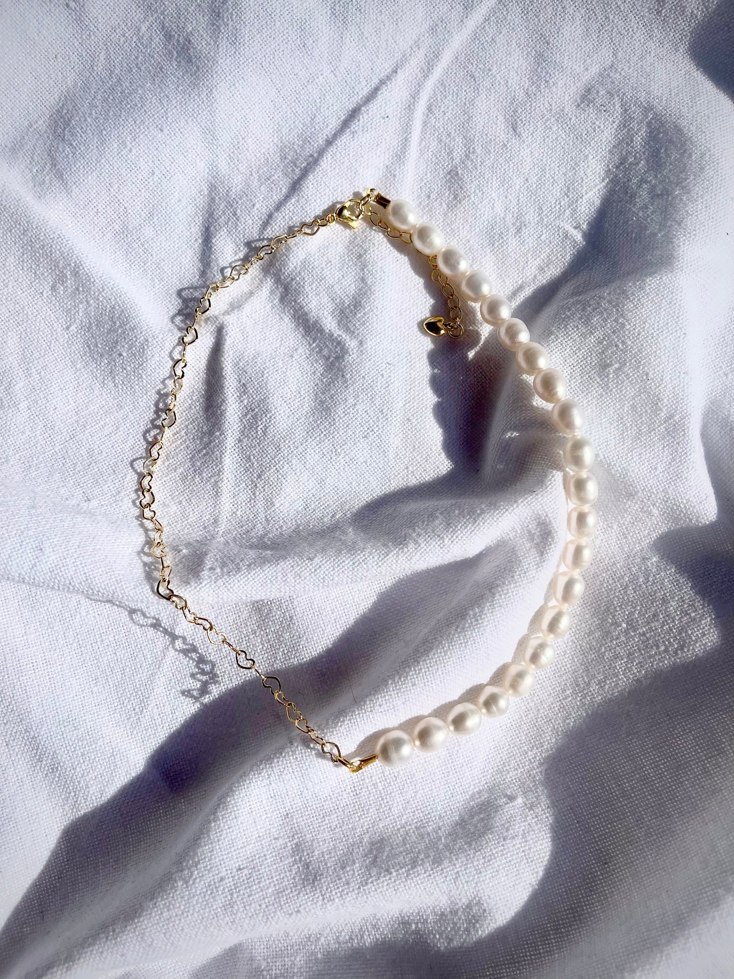 Pearl Heart Chain Necklace