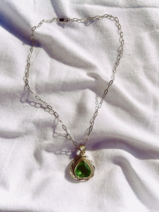 Green Heart Gem Necklace