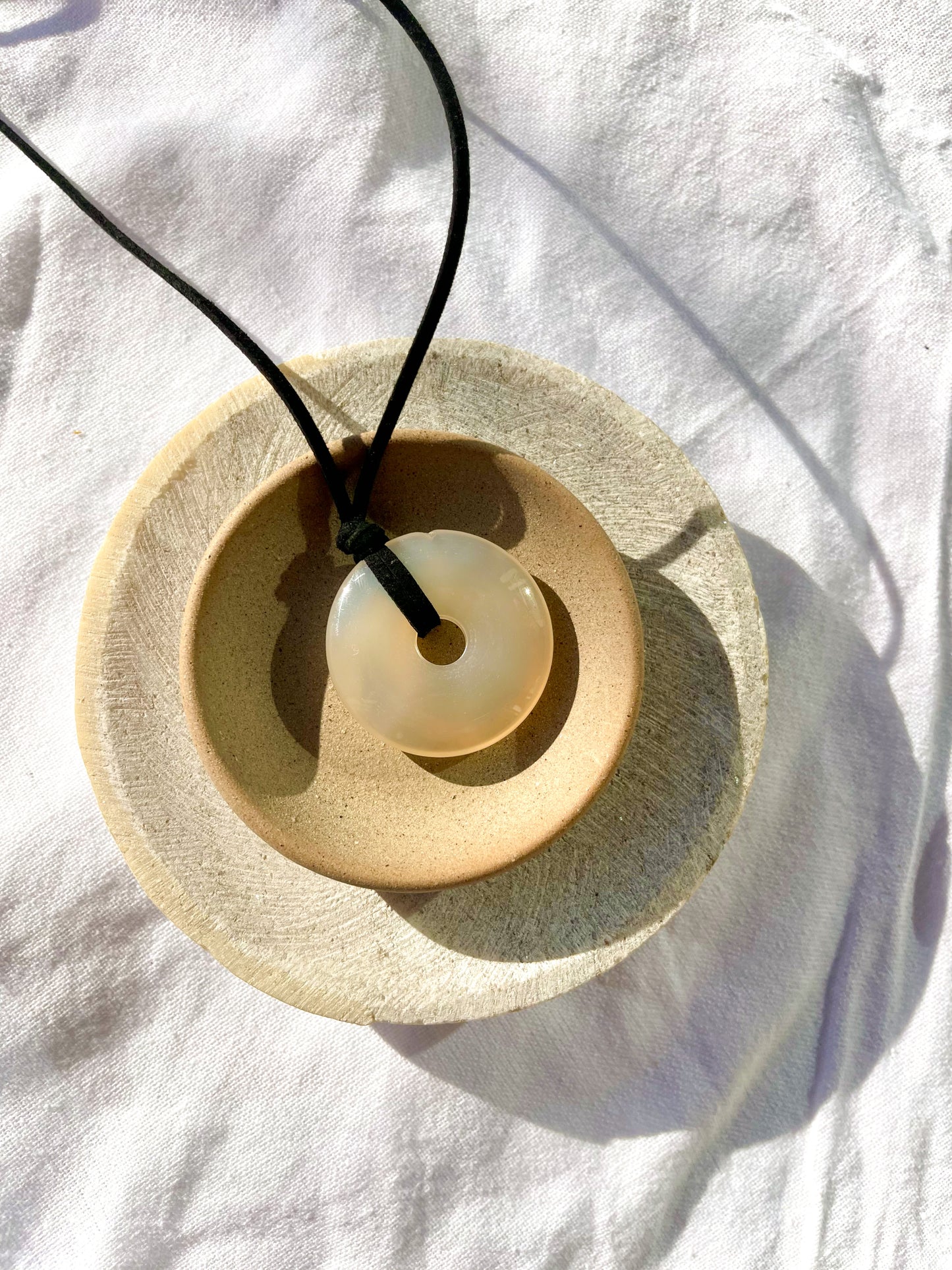 Beige Disc Necklace