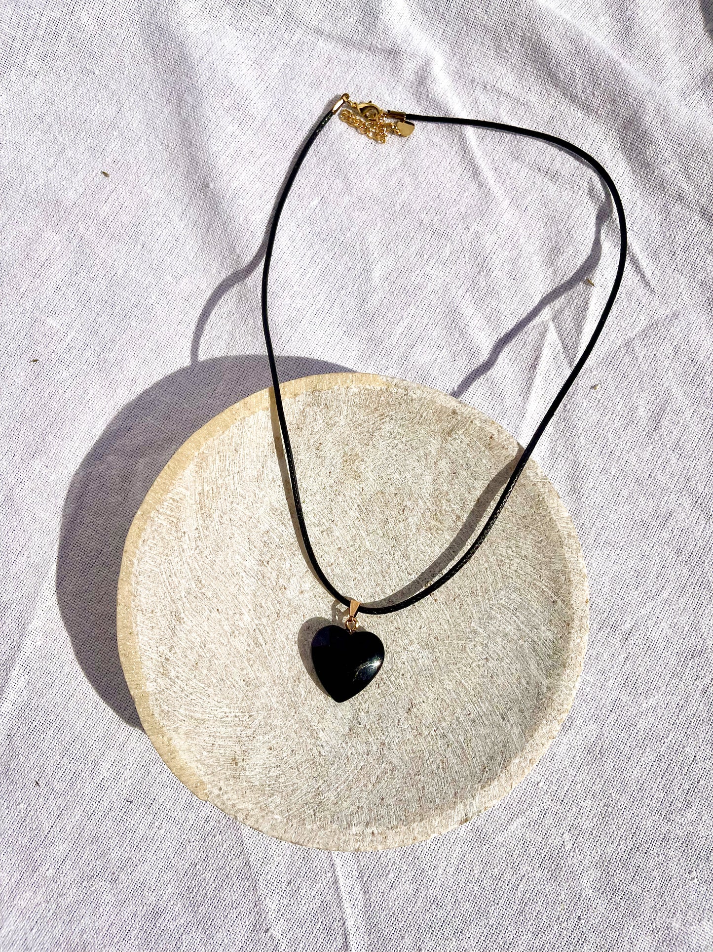 Black Heart Cord Necklace