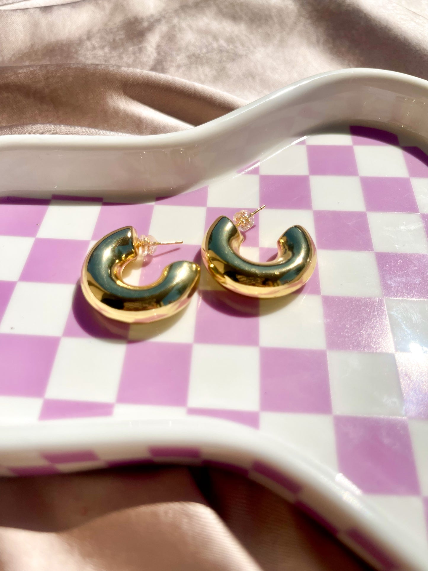 Thick Gold C Hoops