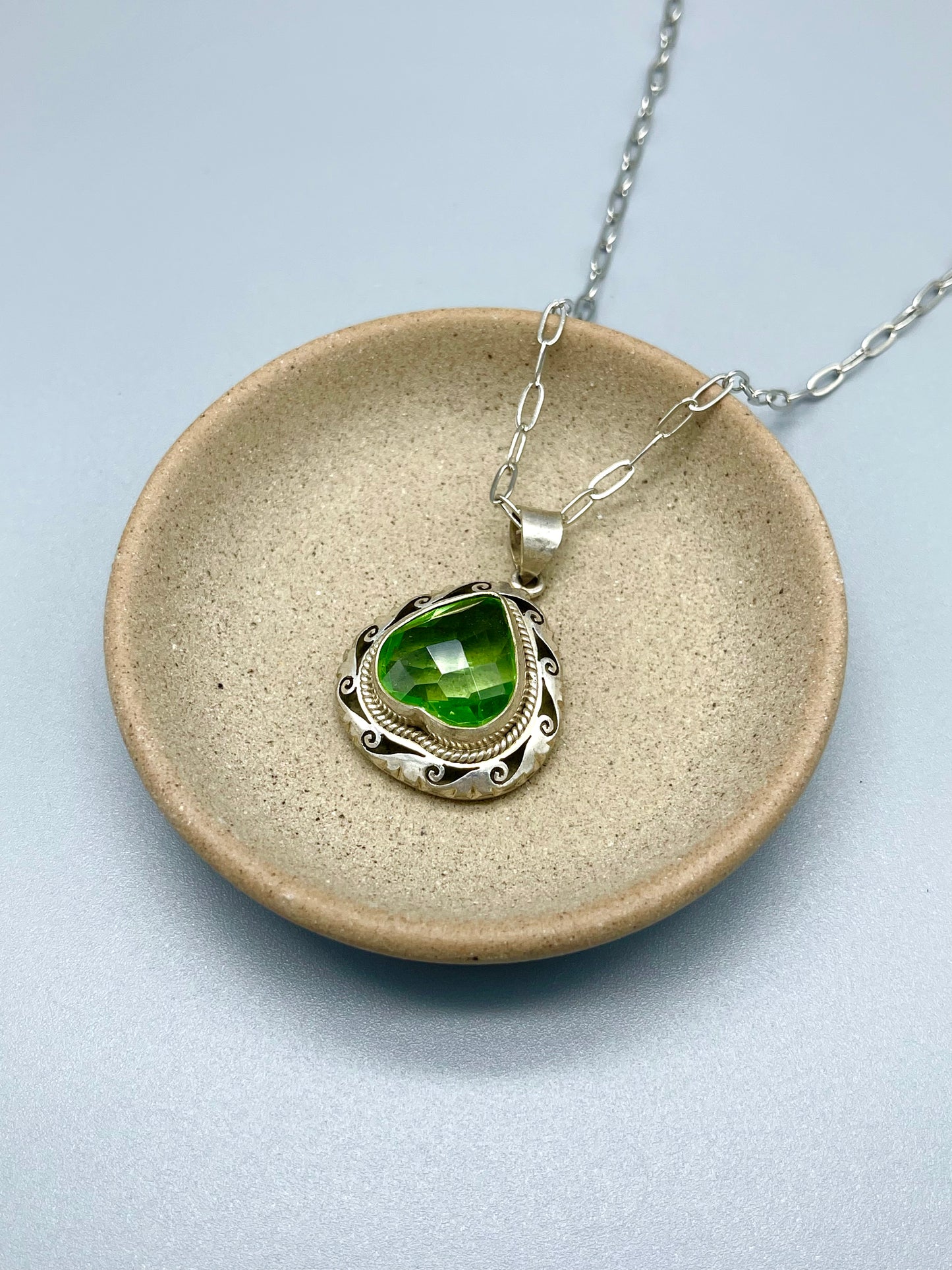 Green Heart Gem Necklace