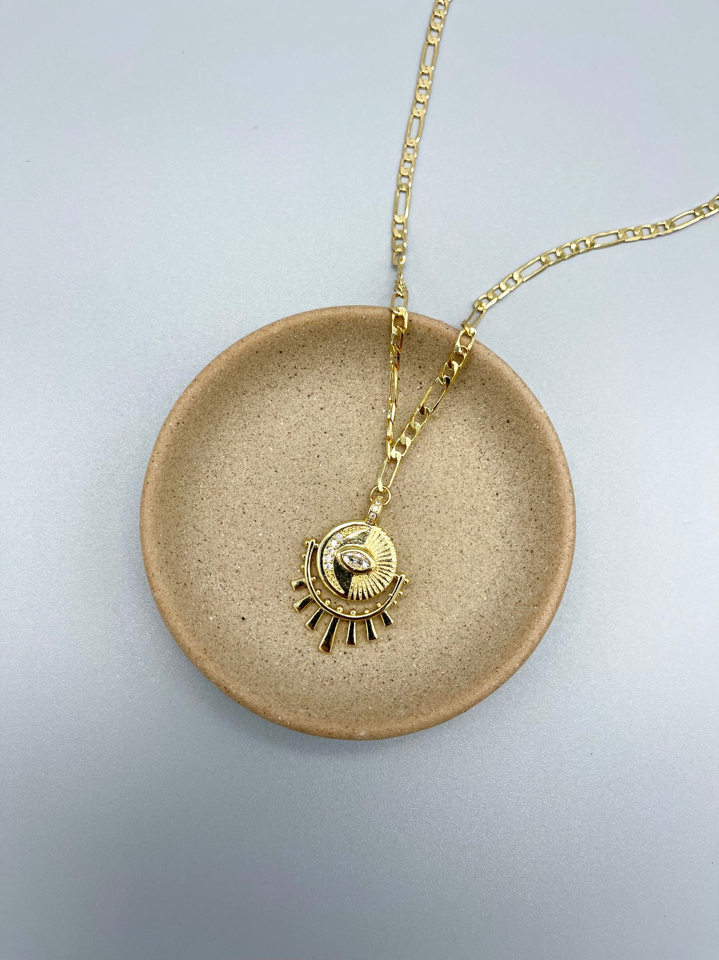 Moon Starburst Evil Eye Necklace