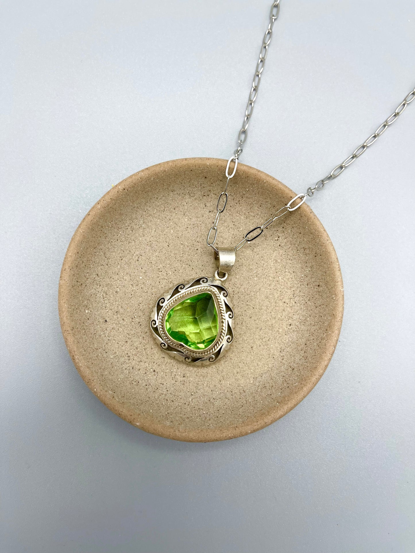 Green Heart Gem Necklace