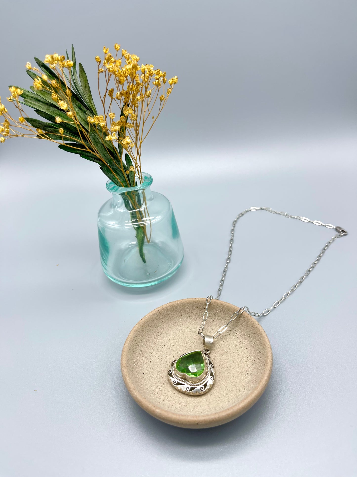 Green Heart Gem Necklace