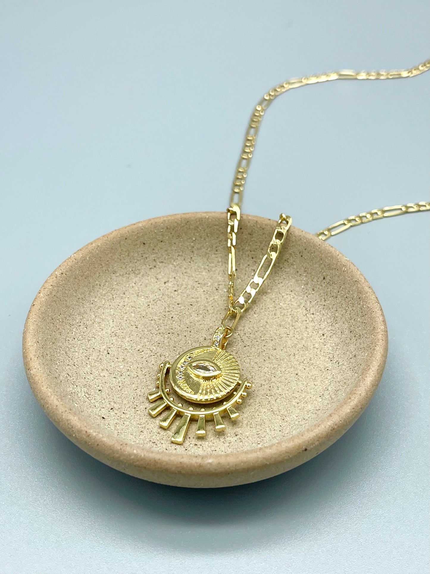 Moon Starburst Evil Eye Necklace